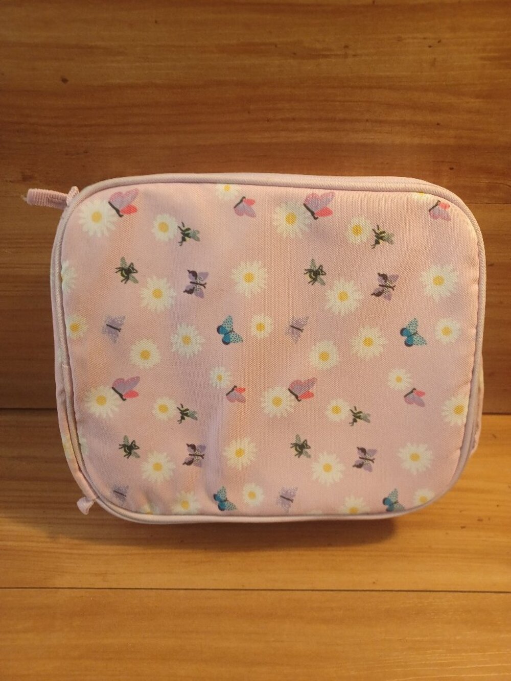 Insulated Pink, Bee, Butterfly, Flower Lunch Bag